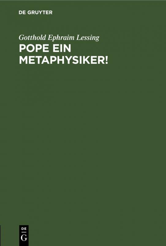 Cover-Bild Pope ein Metaphysiker!