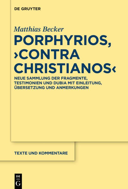 Cover-Bild Porphyrios, "Contra Christianos"
