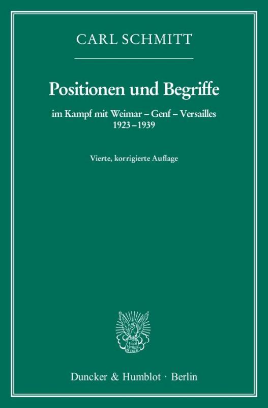 Cover-Bild Positionen und Begriffe, im Kampf mit Weimar – Genf – Versailles 1923–1939.