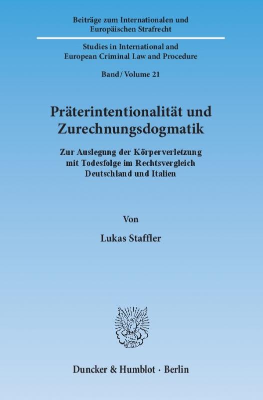 Cover-Bild Präterintentionalität und Zurechnungsdogmatik.
