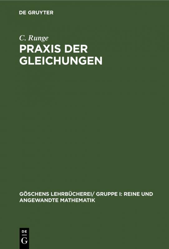 Cover-Bild Praxis der Gleichungen