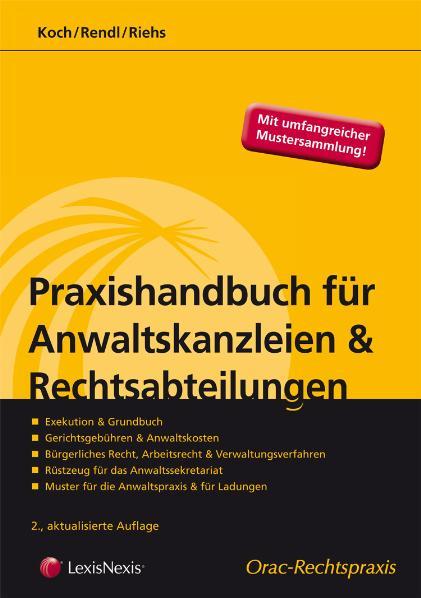 Cover-Bild Praxishandbuch für Anwaltskanzleien und Rechtsabteilungen