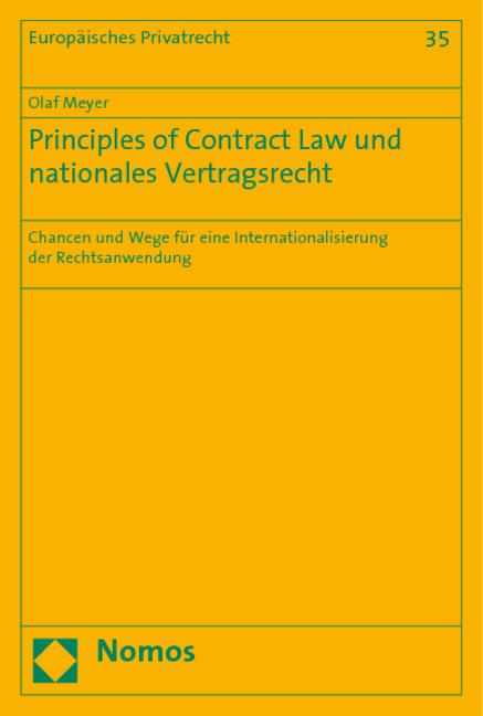 Cover-Bild Principles of Contract Law und nationales Vertragsrecht