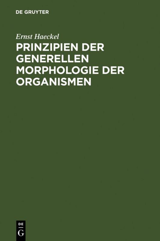 Cover-Bild Prinzipien der generellen Morphologie der Organismen