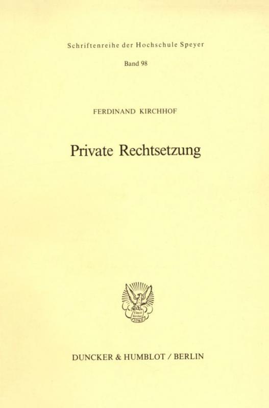 Cover-Bild Private Rechtsetzung.