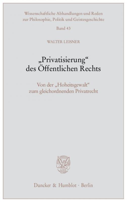 Cover-Bild "Privatisierung" des Öffentlichen Rechts.