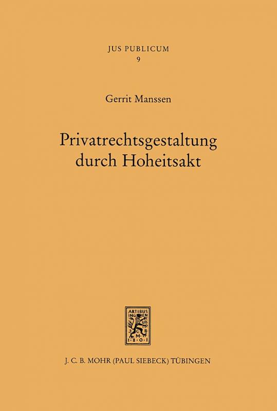 Cover-Bild Privatrechtsgestaltung durch Hoheitsakt