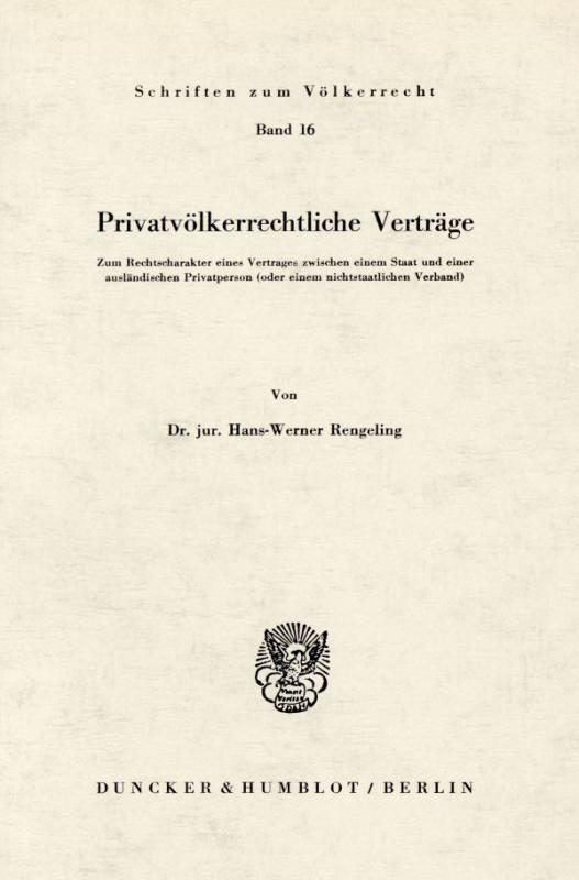 Cover-Bild Privatvölkerrechtliche Verträge.