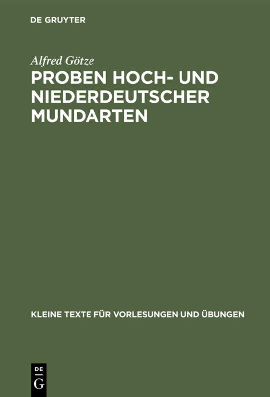 Cover-Bild Proben hoch- und niederdeutscher Mundarten