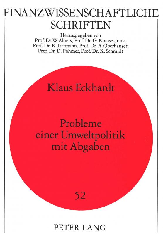 Cover-Bild Probleme einer Umweltpolitik mit Abgaben