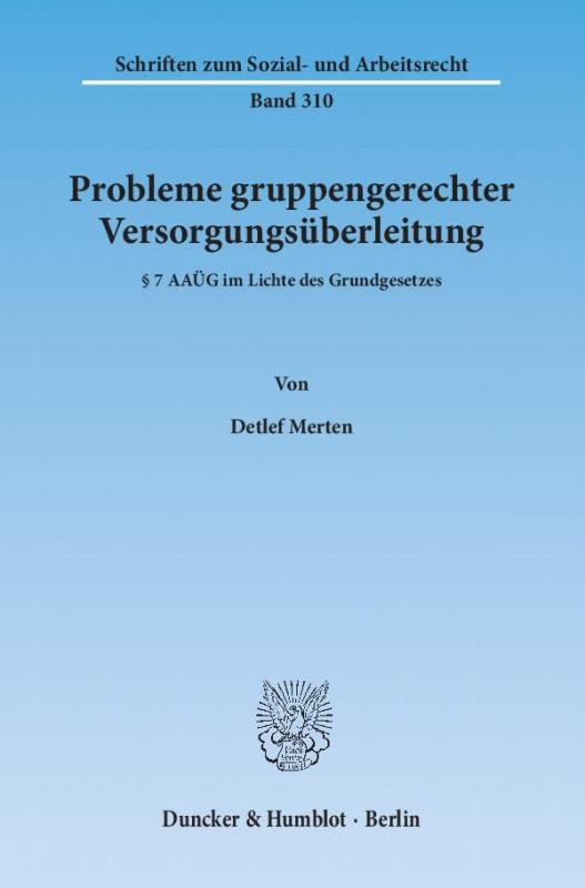 Cover-Bild Probleme gruppengerechter Versorgungsüberleitung.