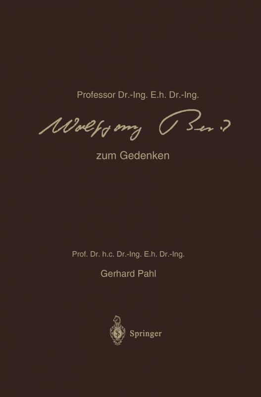 Cover-Bild Professor Dr.-Ing. E.h. Dr.-Ing. Wolfgang Beitz zum Gedenken