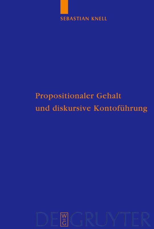 Cover-Bild Propositionaler Gehalt und diskursive Kontoführung