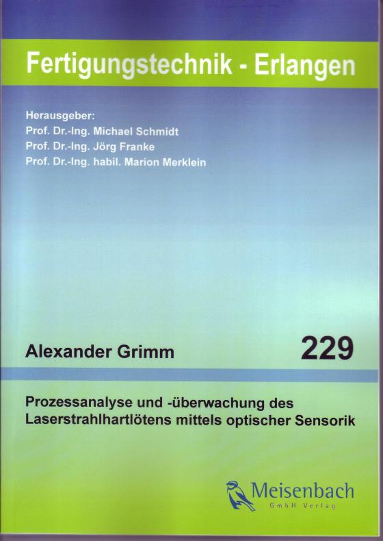 Cover-Bild Prozessanalyse und -überwachung des Laserstrahlhartlötens mittels optischer Sensorik