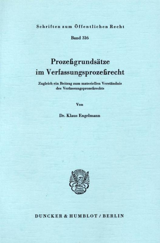 Cover-Bild Prozeßgrundsätze im Verfassungsprozeßrecht.