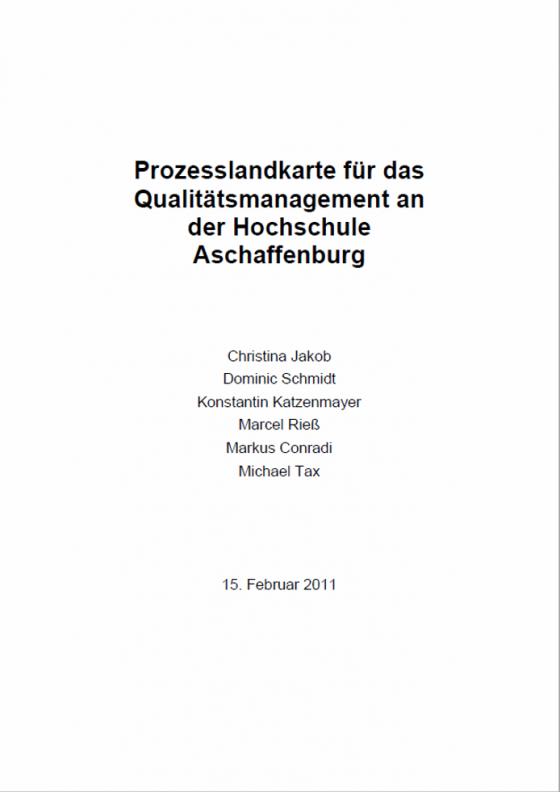 Cover-Bild Prozesslandkarte für das Qualitätsmanagement der Hochschule Aschaffenburg