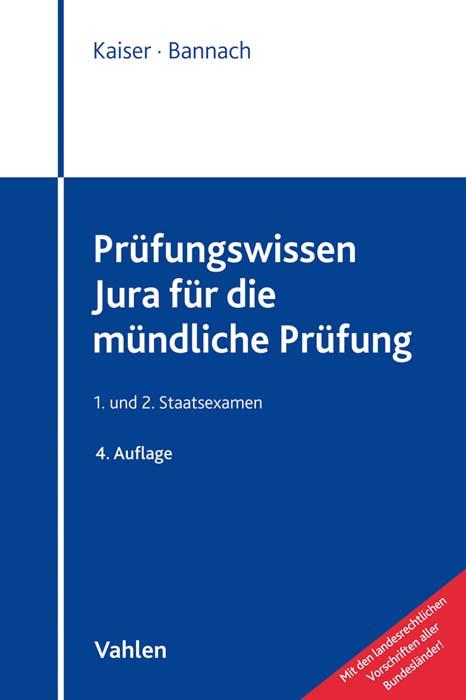 Cover-Bild Prüfungswissen Jura für die mündliche Prüfung