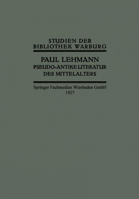 Cover-Bild Pseudo-Antike Literatur des Mittelalters