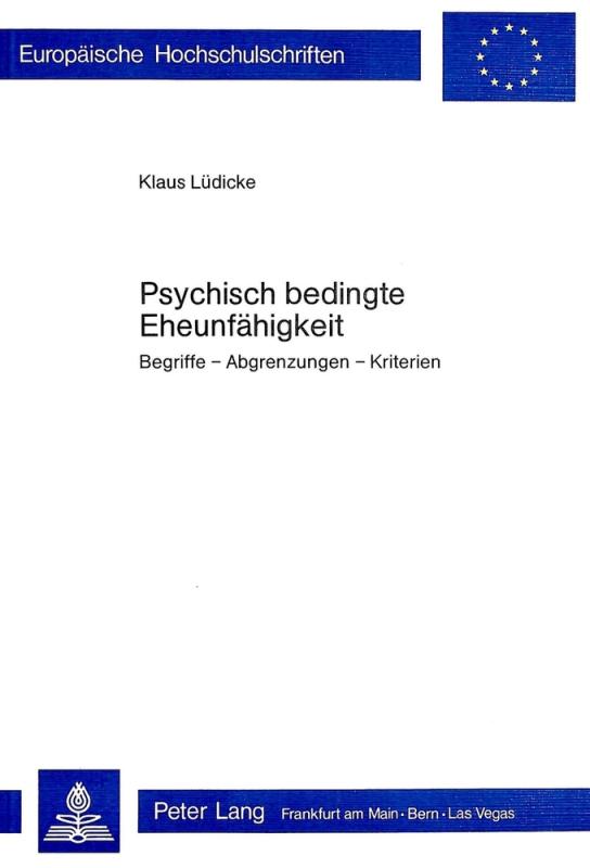 Cover-Bild Psychisch bedingte Eheunfähigkeit