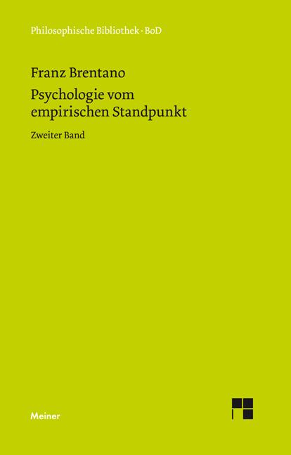 Cover-Bild Psychologie vom empirischen Standpunkt. Zweiter Band