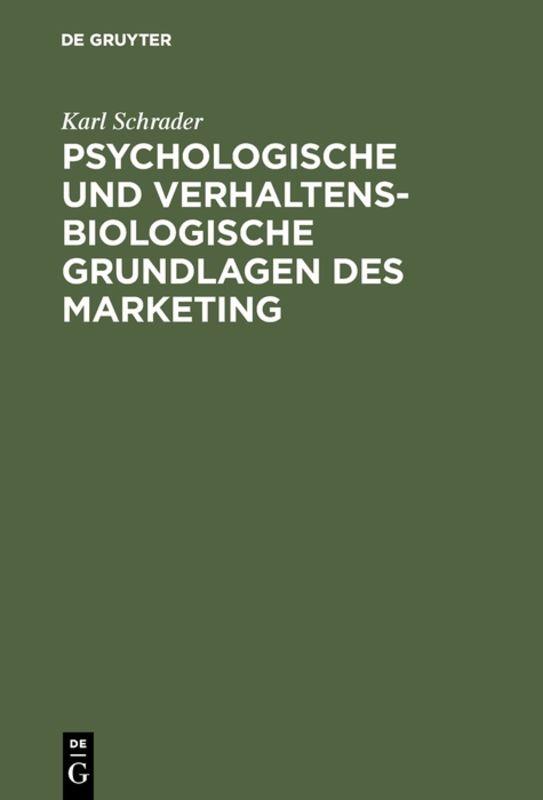 Cover-Bild Psychologische und verhaltensbiologische Grundlagen des Marketing