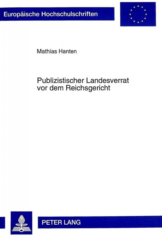 Cover-Bild Publizistischer Landesverrat vor dem Reichsgericht