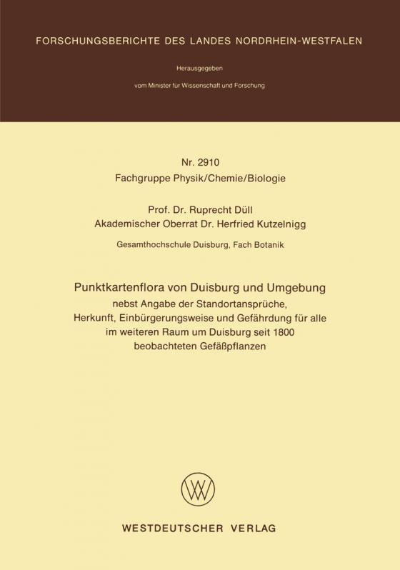 Cover-Bild Punktkartenflora von Duisburg und Umgebung