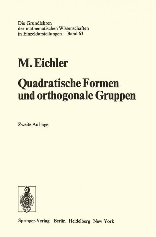 Cover-Bild Quadratische Formen und orthogonale Gruppen