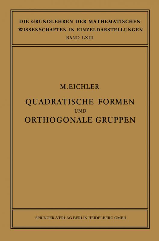 Cover-Bild Quadratische Formen und Orthogonale Gruppen