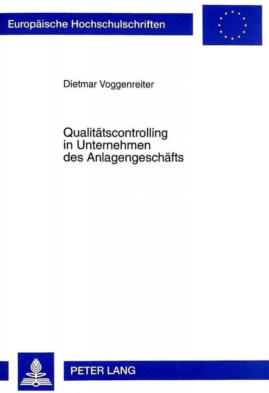 Cover-Bild Qualitätscontrolling in Unternehmen des Anlagengeschäfts