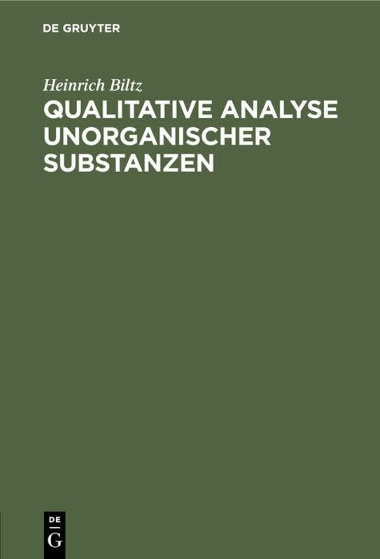 Cover-Bild Qualitative Analyse anorganischer Substanzen