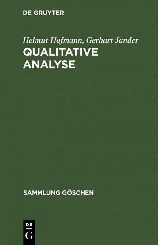 Cover-Bild Qualitative Analyse
