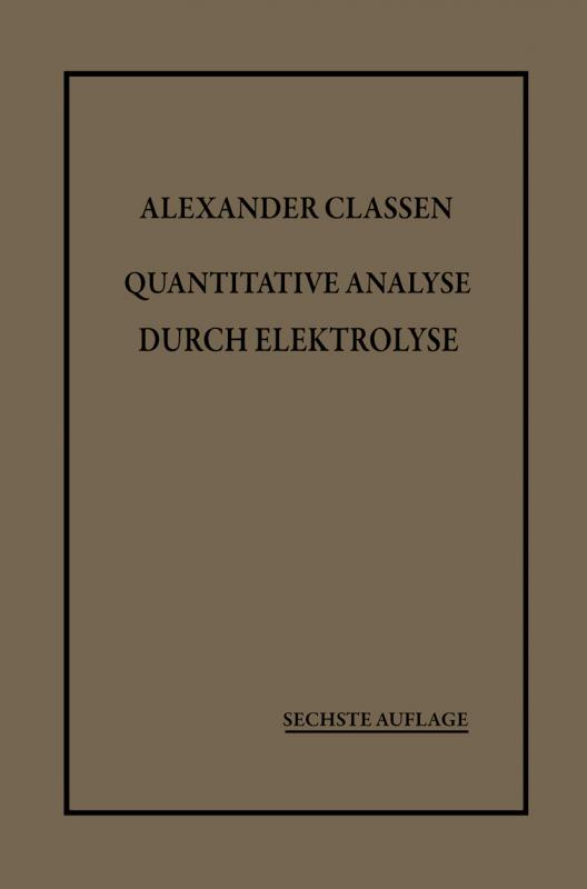 Cover-Bild Quantitative Analyse durch Elektrolyse