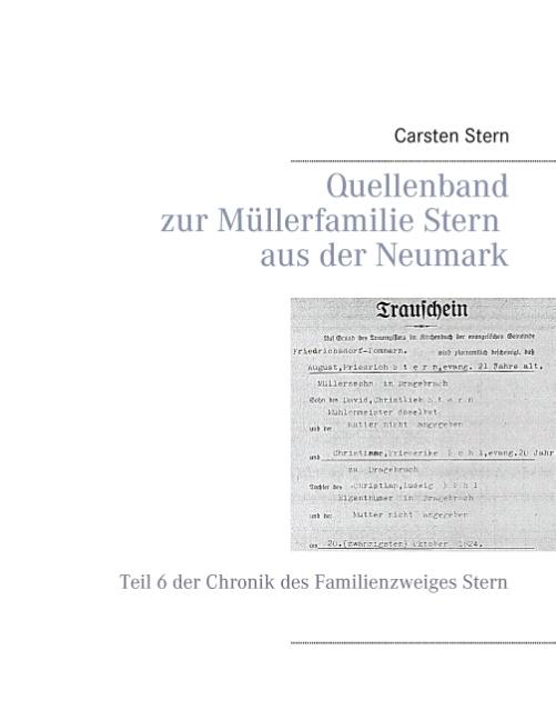 Cover-Bild Quellenband zur Müllerfamilie Stern aus der Neumark