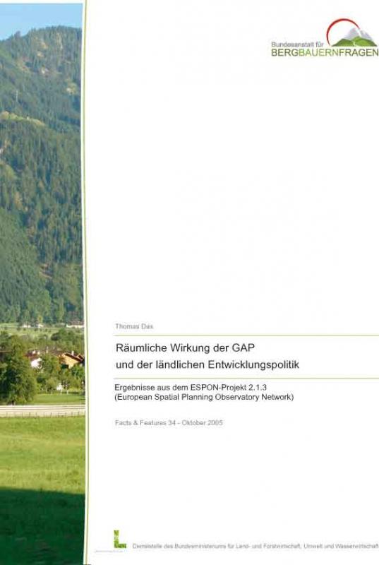Cover-Bild Räumliche Wirkung der GAP und der ländlichen Entwicklungspolitik