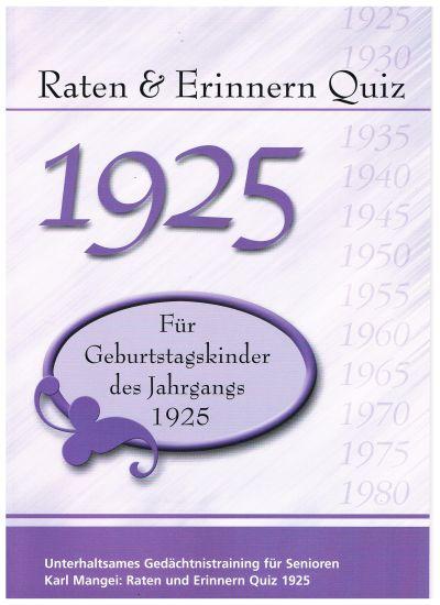 Cover-Bild Raten und Erinnern Quiz 1925
