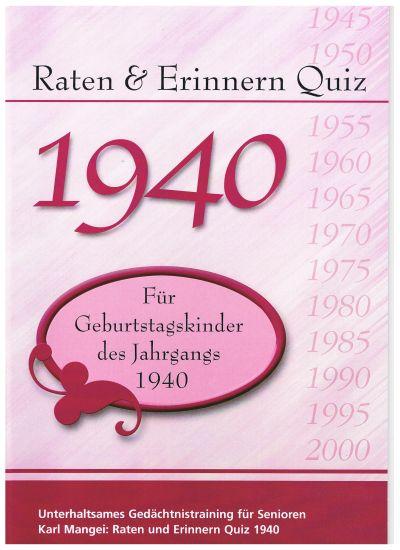 Cover-Bild Raten und Erinnern Quiz 1940