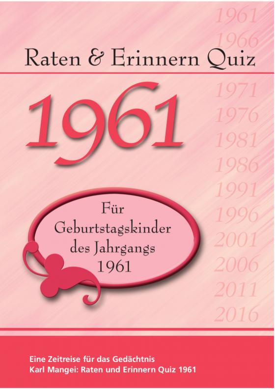 Cover-Bild Raten und Erinnern Quiz 1961
