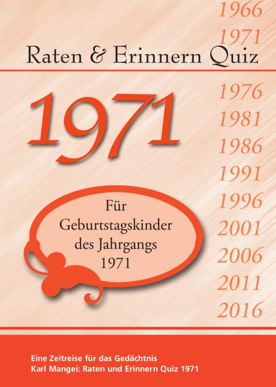 Cover-Bild Raten und Erinnern Quiz 1971
