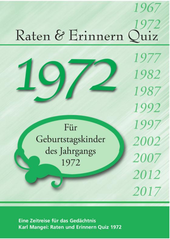Cover-Bild Raten und Erinnern Quiz 1972