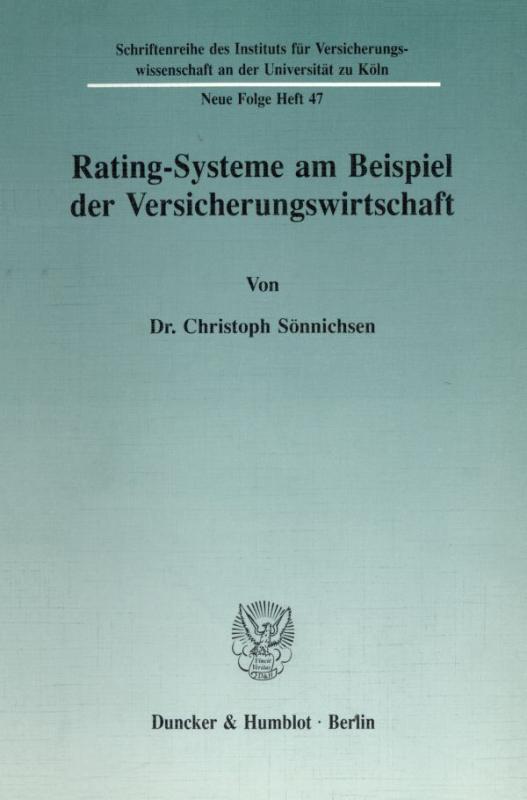 Cover-Bild Rating-Systeme am Beispiel der Versicherungswirtschaft.
