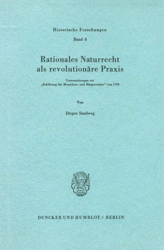 Cover-Bild Rationales Naturrecht als revolutionäre Praxis.