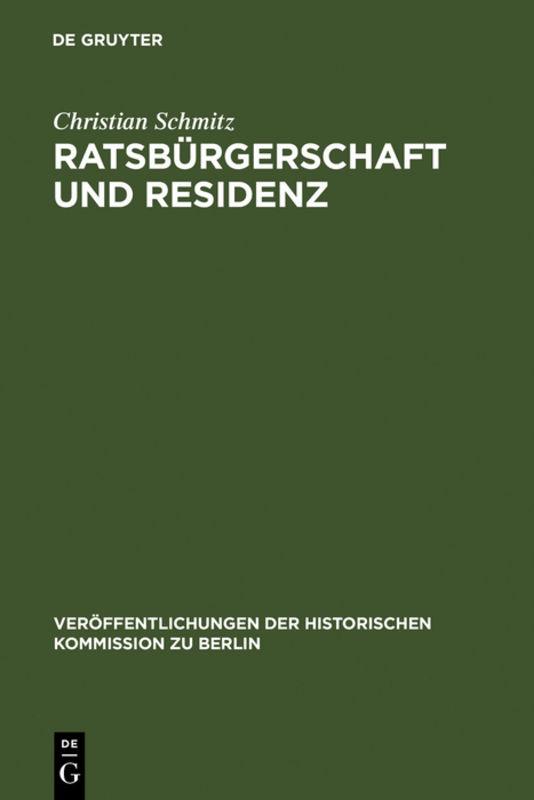 Cover-Bild Ratsbürgerschaft und Residenz