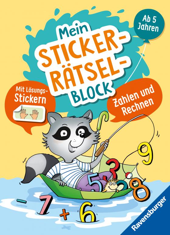 Cover-Bild Ravensburger Mein Stickerrätselblock: Zählen und Rechnen - Rätselblock ab 5 Jahre, spielerisch Zahlen lernen, Rechnen lernen, Sticker, ab Vorschule