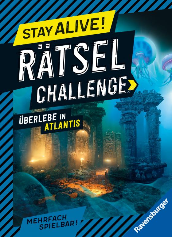 Cover-Bild Ravensburger Stay alive! Rätsel-Challenge - Überlebe in Atlantis - Rätselbuch für Gaming-Fans ab 8 Jahren