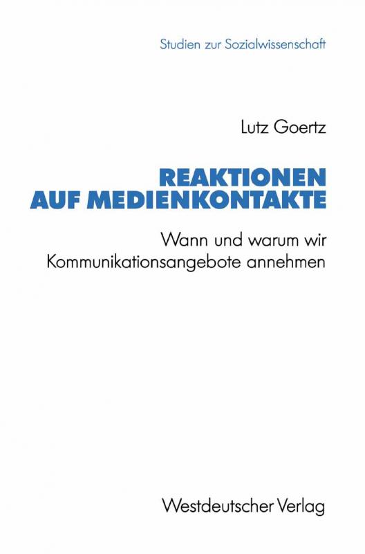 Cover-Bild Reaktionen auf Medienkontakte