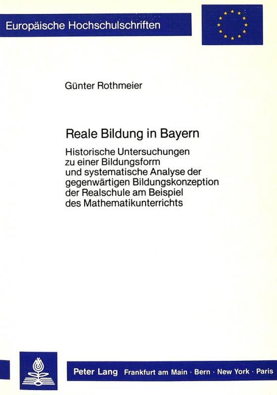 Cover-Bild Reale Bildung in Bayern