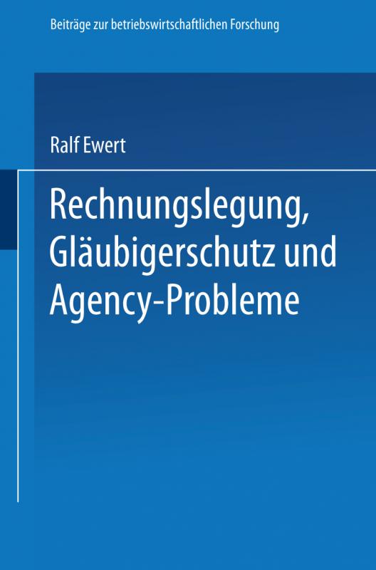 Cover-Bild Rechnungslegung, Gläubigerschutz und Agency-Probleme