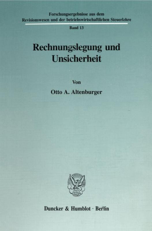 Cover-Bild Rechnungslegung und Unsicherheit.