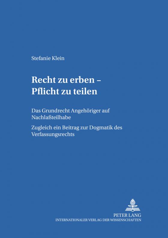 Cover-Bild Recht zu erben – Pflicht zu teilen